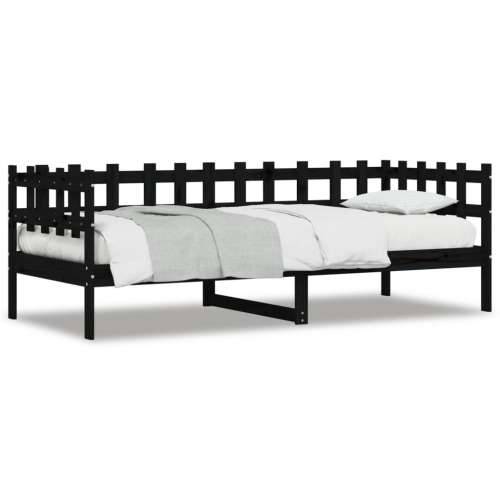 Dnevni ležaj crni 90 x 190 cm od masivne borovine - Crna 90 x 190 cm Cijena