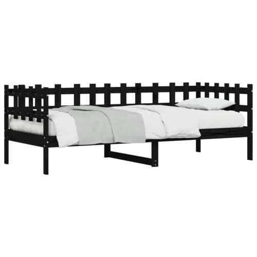 Dnevni ležaj crni 90 x 190 cm od masivne borovine - Crna 90 x 190 cm Cijena