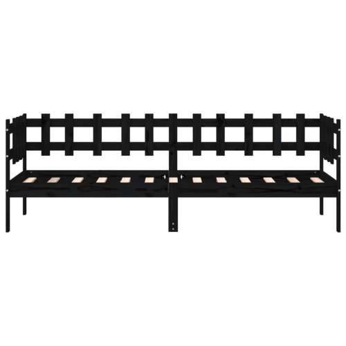 Dnevni ležaj crni 90 x 190 cm od masivne borovine - Crna 90 x 190 cm Cijena
