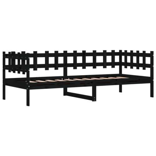 Dnevni ležaj crni 90 x 190 cm od masivne borovine - Crna 90 x 190 cm Cijena
