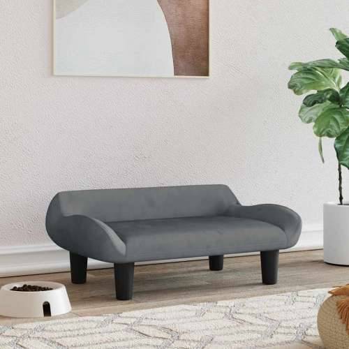 Krevet za pse tamnosivi 70x40x24 cm baršunasti - Tamno siva Baršun Cijena