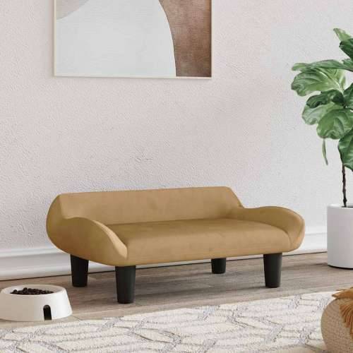 Krevet za pse smeđi 70x40x24 cm baršunasti - Smeđa Baršun Cijena