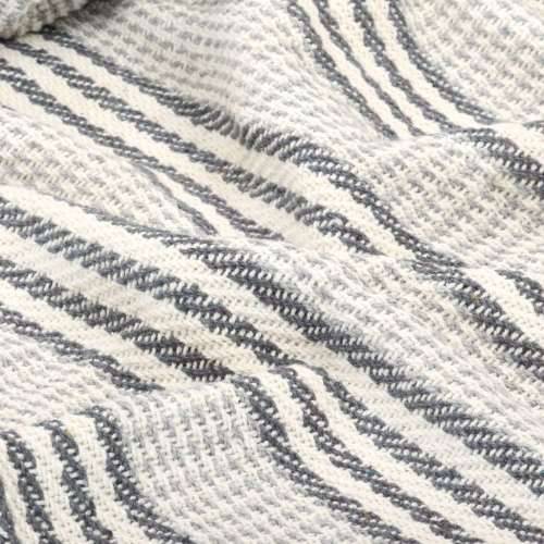 Pamučni pokrivač prugasti 125 x 150 cm sivo-bijeli Cijena
