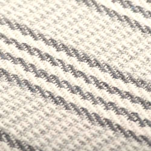Pamučni pokrivač prugasti 125 x 150 cm sivo-bijeli Cijena