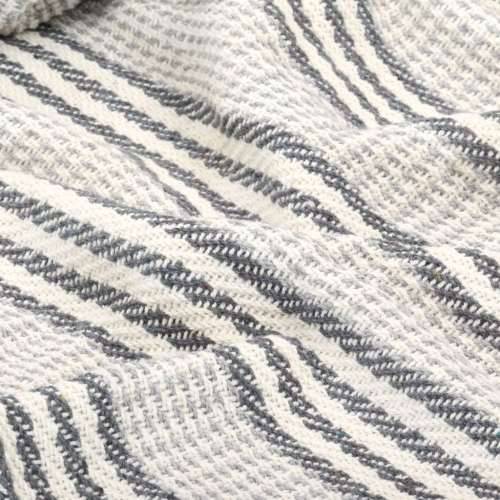Pamučni pokrivač prugasti 160 x 210 cm sivo-bijeli Cijena