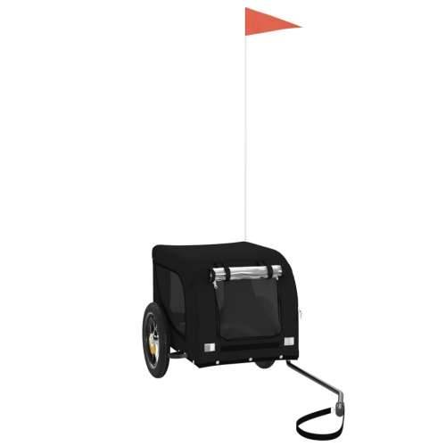 Prikolica za bicikl za ljubimce crna od tkanine i željeza - Crna 53 x 124 x 53 cm Cijena