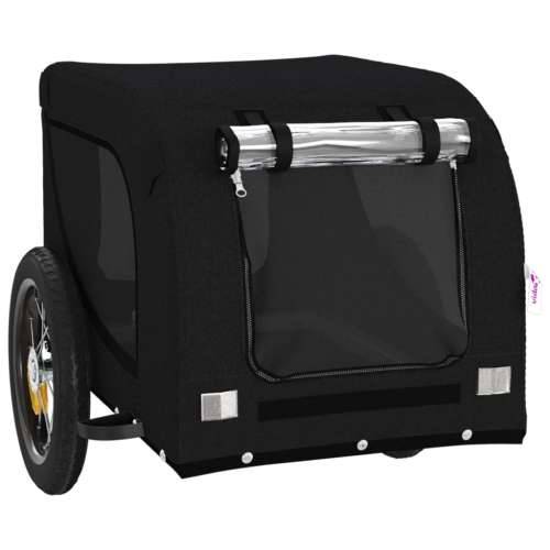Prikolica za bicikl za ljubimce crna od tkanine i željeza - Crna 53 x 124 x 53 cm Cijena