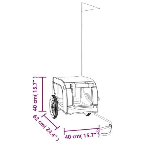 Prikolica za bicikl za ljubimce crna od tkanine i željeza - Crna 53 x 124 x 53 cm Cijena