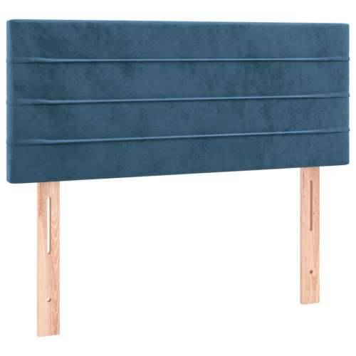 Box spring krevet s madracem tamnoplavi 90x190 cm baršunasti - Tamno plava 90 x 190 cm vodoravne pruge Cijena