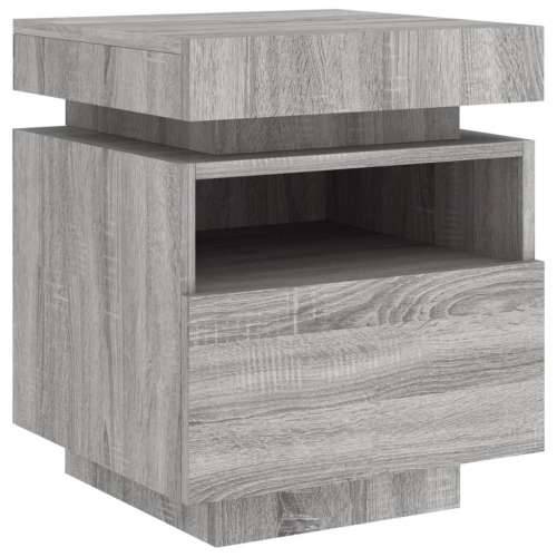 Noćni ormarić s LED svjetlima boja hrasta sonome 40x39x48,5 cm - Sivi hrast sonoma 1 Cijena