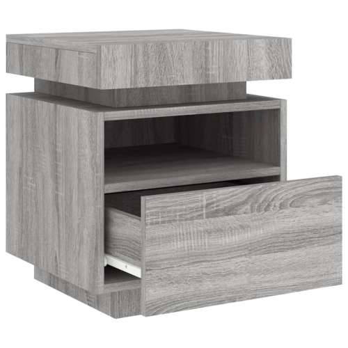 Noćni ormarić s LED svjetlima boja hrasta sonome 40x39x48,5 cm - Sivi hrast sonoma 1 Cijena