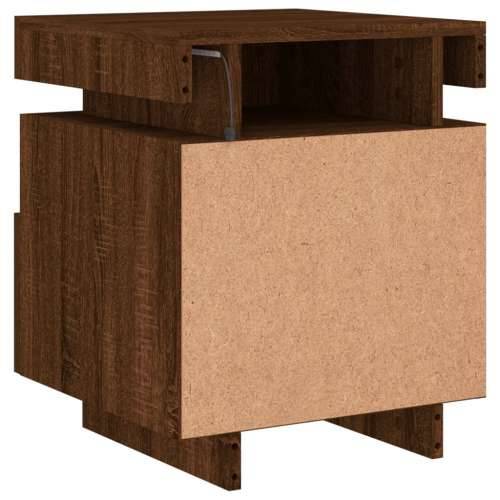 Noćni ormarić s LED svjetlima boja smeđeg hrasta 40x39x48,5 cm - Smeđi hrast 1 Cijena