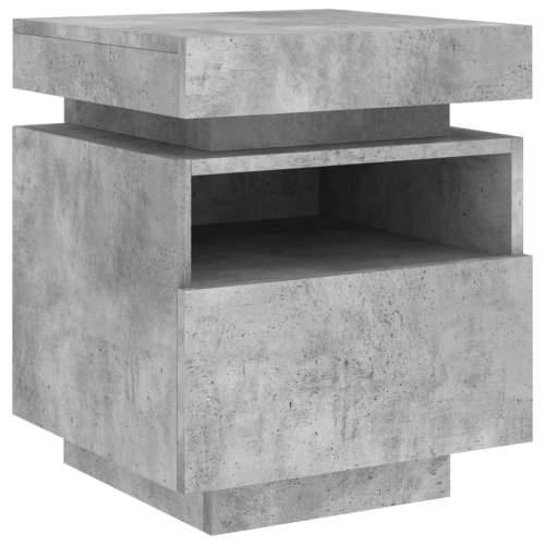 Noćni ormarić s LED svjetlima siva boja betona 40x39x48,5 cm - Beton siva 1 Cijena