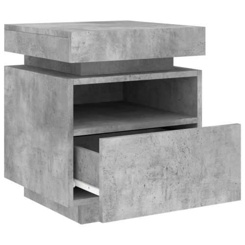 Noćni ormarić s LED svjetlima siva boja betona 40x39x48,5 cm - Beton siva 1 Cijena