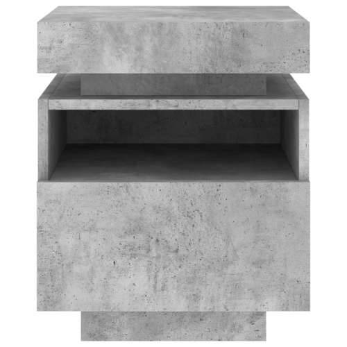 Noćni ormarić s LED svjetlima siva boja betona 40x39x48,5 cm - Beton siva 1 Cijena
