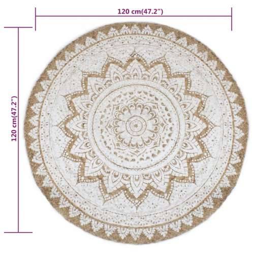 Ukrasni pleteni tepih od jute s uzorkom 120 cm okrugli - 120 cm Cijena
