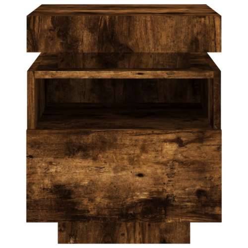 Noćni ormarić s LED svjetlima boja dimljenog hrasta 40x39x48,5 Dimljeni hrast 1 Cijena