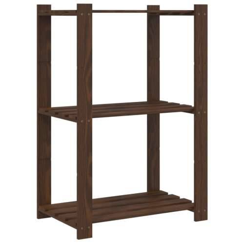 Stalak za pohranu s 3 razine smeđi 60x38x90 cm masivna borovina - Smeđa 60 x 38 x 90 cm 1 Cijena