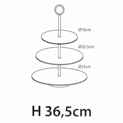Excellent Houseware stalak za posluživanje s 3 razine 36,5 cm mat crni Cijena