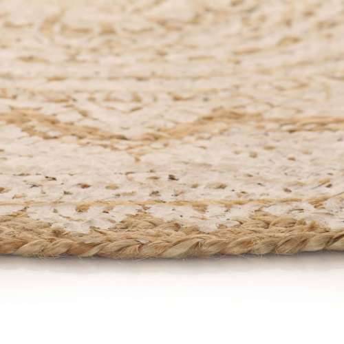 Ukrasni pleteni tepih od jute s uzorkom 150 cm okrugli Cijena