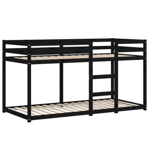 Krevet na kat crni 90 x 200 cm od masivne borovine - Crna 90 x 200 cm Cijena