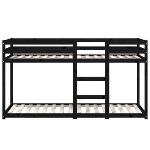 Krevet na kat crni 90 x 200 cm od masivne borovine - Crna 90 x 200 cm Cijena