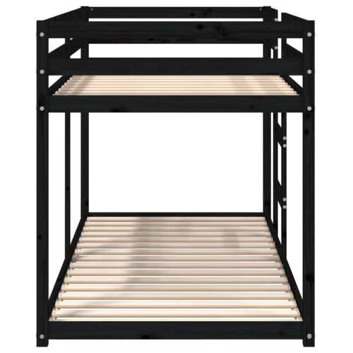 Krevet na kat crni 90 x 200 cm od masivne borovine - Crna 90 x 200 cm Cijena