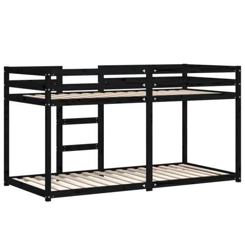 Krevet na kat crni 90 x 200 cm od masivne borovine - Crna 90 x 200 cm Cijena