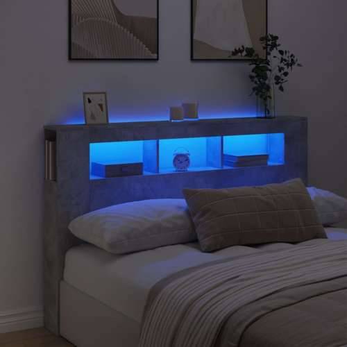 LED uzglavlje siva boja betona 160 x 18,5 x 103,5 cm - Beton siva 160 x 103.5 cm 1 Cijena