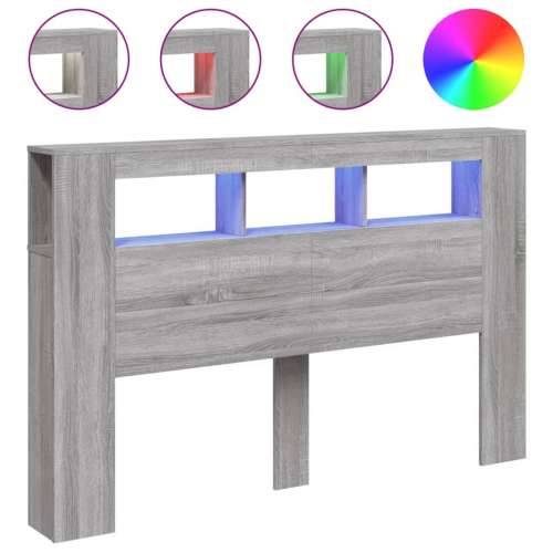 LED uzglavlje boja hrasta 160x18,5x103,5 cm konstruirano drvo - Sivi hrast sonoma 160 x 103.5 cm 1 Cijena