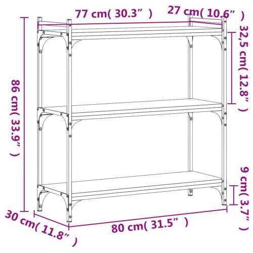 Regal za knjige s 3 razine boja hrasta 80 x 30 x 86 cm drveni - sonoma hrast 1 86 cm 80 cm Cijena