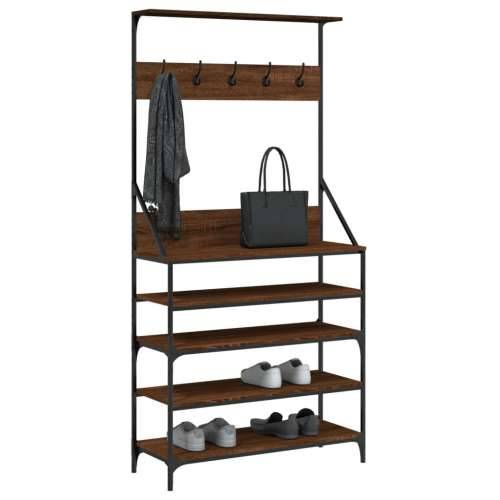 Stalak za odjeću i cipele smeđa boja hrasta 90x34x184 cm - Smeđi hrast 90 x 34 x 184 cm 1 Cijena