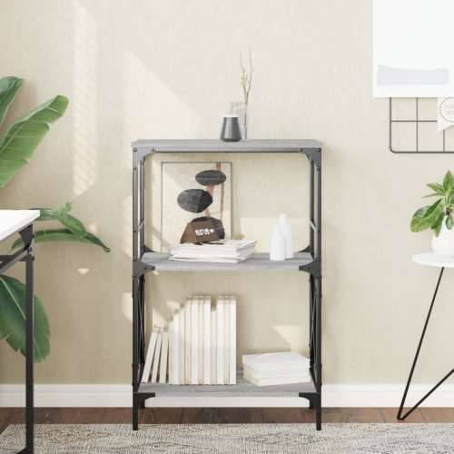 Regal za knjige 3 razine siva boja hrasta 59x35x90,5 cm drveni - Sivi hrast sonoma 1 90.5 cm Cijena