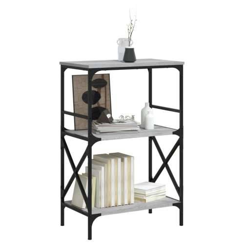 Regal za knjige 3 razine siva boja hrasta 59x35x90,5 cm drveni - Sivi hrast sonoma 1 90.5 cm Cijena