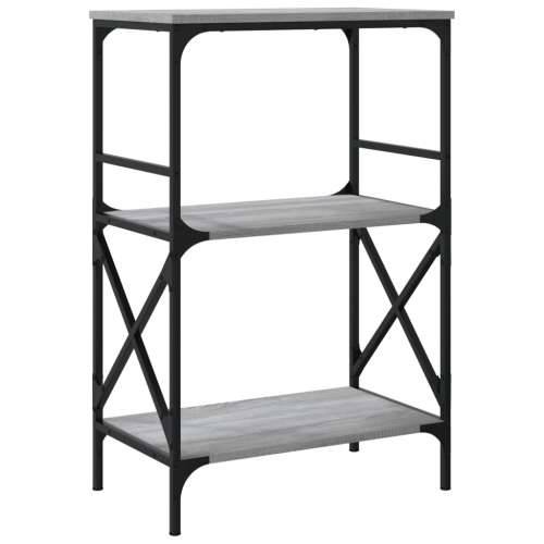 Regal za knjige 3 razine siva boja hrasta 59x35x90,5 cm drveni - Sivi hrast sonoma 1 90.5 cm Cijena