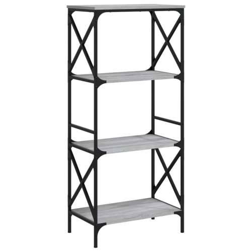 Regal za knjige s 4 razine siva boja hrasta 59x35x132 cm drveni - Sivi hrast sonoma 1 132 cm Cijena