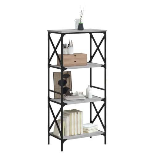 Regal za knjige s 4 razine siva boja hrasta 59x35x132 cm drveni - Sivi hrast sonoma 1 132 cm Cijena