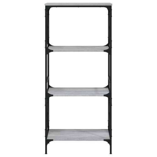 Regal za knjige s 4 razine siva boja hrasta 59x35x132 cm drveni - Sivi hrast sonoma 1 132 cm Cijena