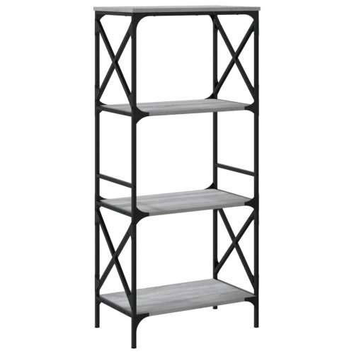 Regal za knjige s 4 razine siva boja hrasta 59x35x132 cm drveni - Sivi hrast sonoma 1 132 cm Cijena