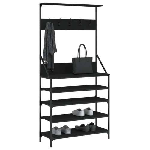 Stalak za odjeću sa spremištem za cipele crni 90x34x184 cm - Crna 90 x 34 x 184 cm 1 Cijena
