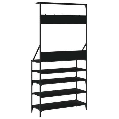 Stalak za odjeću sa spremištem za cipele crni 90x34x184 cm - Crna 90 x 34 x 184 cm 1 Cijena