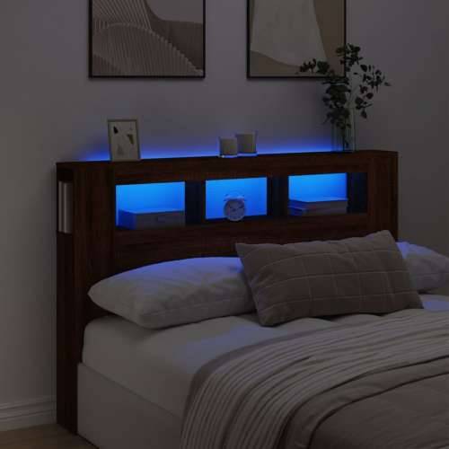LED uzglavlje boja smeđeg hrasta 160 x 18,5 x 103,5 cm - Smeđi hrast 160 x 103.5 cm 1 Cijena