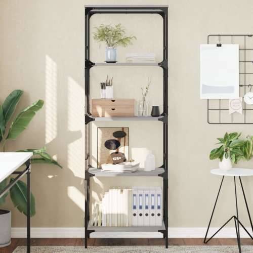 Regal za knjige 5 razina siva boja hrasta 59x35x171 cm drveni - Sivi hrast sonoma 1 171 cm Cijena