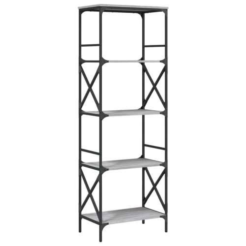 Regal za knjige 5 razina siva boja hrasta 59x35x171 cm drveni - Sivi hrast sonoma 1 171 cm Cijena
