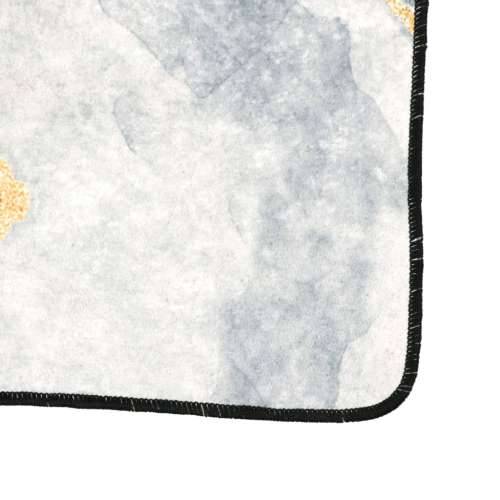Perivi tepih raznobojni 160 x 230 cm protuklizni - zlatna i bijela 160 x 230 cm Cijena