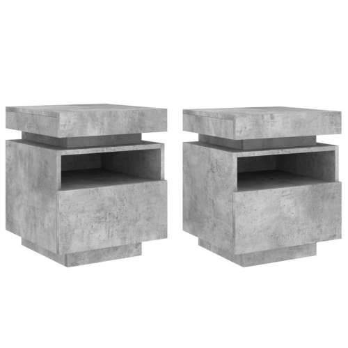Noćni ormarići s LED svjetlima 2 kom boja betona 40x39x48,5 cm - Beton siva 2 Cijena