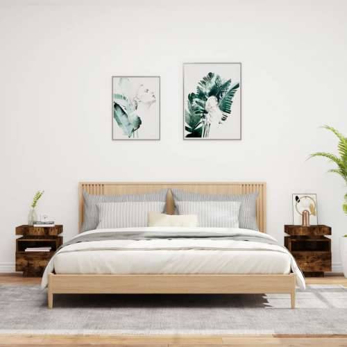 Noćni ormarići s LED svjetlima 2kom dimljeni hrast 40x39x48,5cm - Dimljeni hrast 2 Cijena