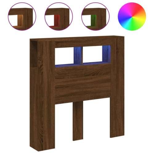 LED uzglavlje boja smeđeg hrasta 100x18,5x103,5 cm drveni - Smeđi hrast 100 x 103.5 cm 1 Cijena