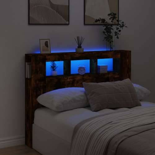 LED uzglavlje boja dimljenog hrasta 140x18,5x103,5 cm - Dimljeni hrast 140 x 103.5 cm 1 Cijena
