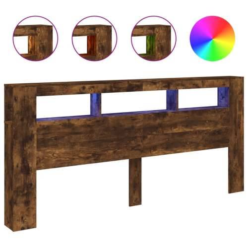 LED uzglavlje boja dimljenog hrasta 220x18,5x103,5 cm - Dimljeni hrast 220 x 103.5 cm 1 Cijena